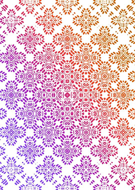 Floral Cross And Dot Pattern with Gradient