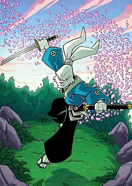 Rabbit Samurai with Swords