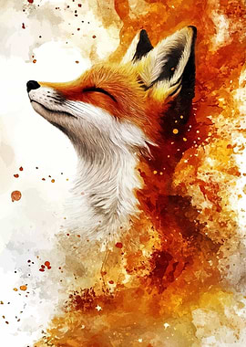 Watercolor Fox Portrait
