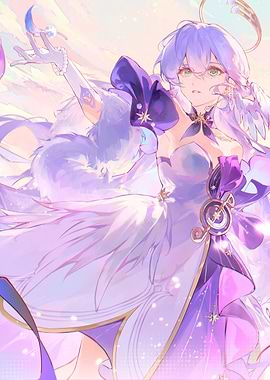 Angel Girl with Purple Accents