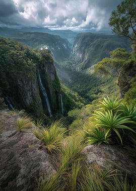 Verdant Canyon Waterfalls