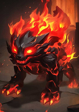 Fiery Wolf Creature