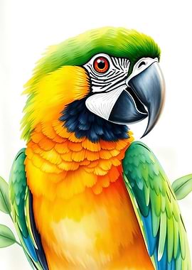 Colorful Parrot Portrait