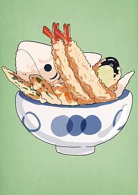 Tempura Bowl Illustration