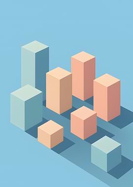 Isometric Cubes in Pastel Colors