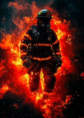 Firefighter in Flames