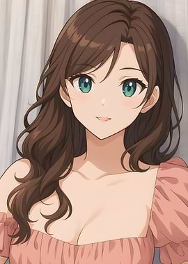 Anime Girl Portrait with Brown Hair