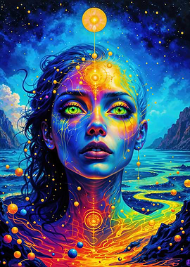 Colorful Portrait with Abstract Elements