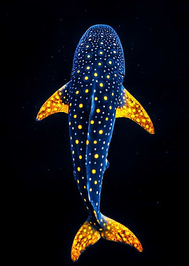 Whale Shark in the Dark Ocean