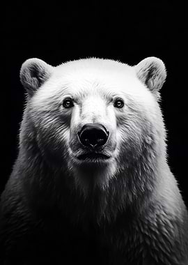 Monochrome Polar Bear Portrait