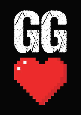 GG Pixel Heart Gaming Humor