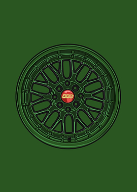 Green BBS Wheel Illustration