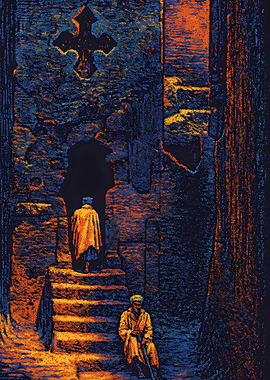 Lalibela Rock-Hewn Passage ā Habesha Spiritual Glow Art
