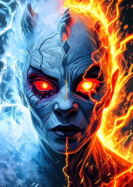 Ice and Fire Elemental Portrait