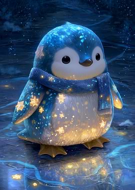 Cute Starry Penguin with Scarf