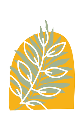 Botanical Illustration with Yellow Backdrop