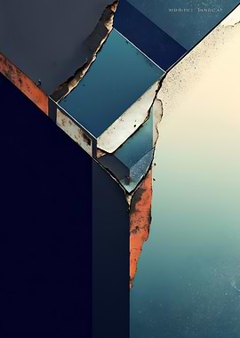 Abstract Geometric Shapes with Textured Edges