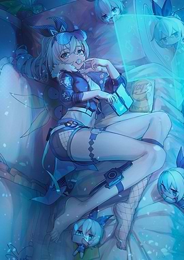 Girl Relaxing with Chips