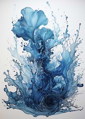 Abstract Blue Water Splash