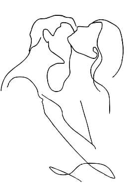 Minimalist Kiss Line Art