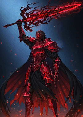 Red Knight Fiery Sword