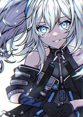 Anime Girl with Silver Hair