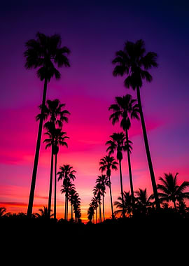 Palm Trees at Sunset