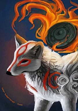 Okami Amaterasu Digital Painting