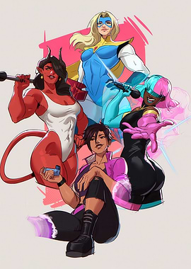 Diverse Group of Female Superheroes