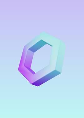 Abstract Hexagon Shape with Gradient Colors