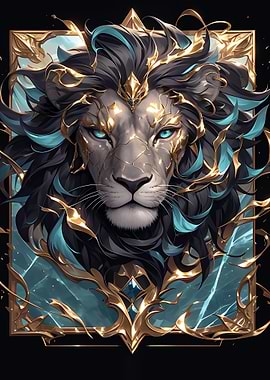 Ornate Lion Portrait