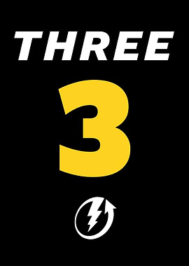 Three Graphic with Lightning Bolt Symbol