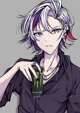 Anime Boy with Energy Drink