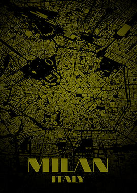 Milan, Italy City Map Art