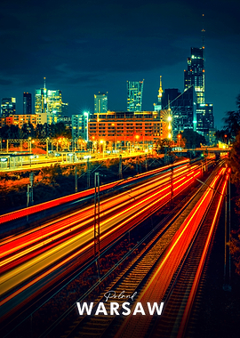 Warsaw, Poland at Night