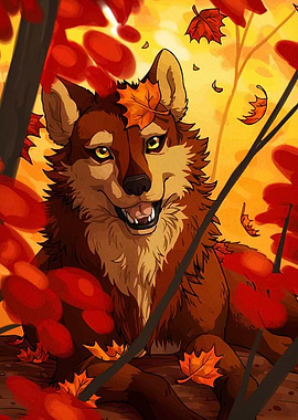 Autumn Wolf Portrait