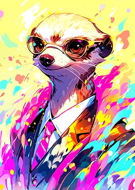 Meerkat in Suit with Glasses