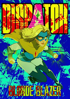 Blonde Blazer Superhero Comic Art