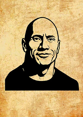 Dwayne Johnson Portrait on Textured Background