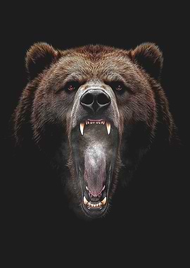 Roaring Brown Bear Portrait