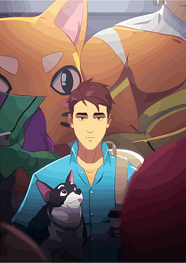 Crowded Commute with Dog and Anthros