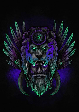 Lion Man Shaman Digital Art