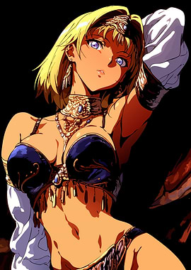 Anime Woman with Golden Jewelry