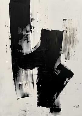 Abstract Black and White Painting