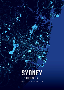 Sydney Midnight City Map