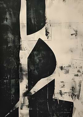 Abstract Black and White Painting