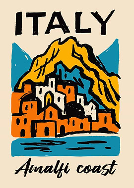 Italy Amalfi Coast Travel Poster