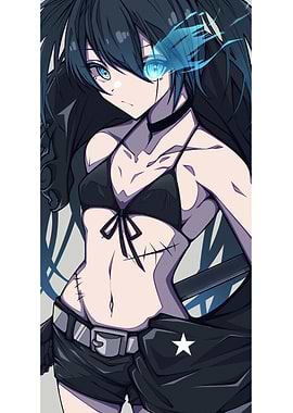 Anime Girl with Glowing Blue Eye