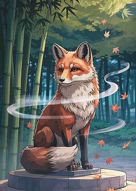 Fox in Forest Digital Art