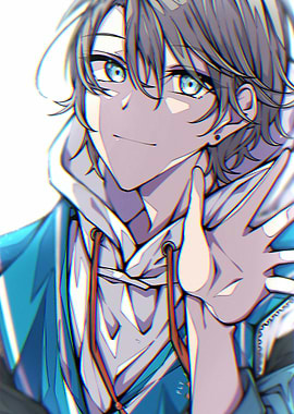 Anime Boy with Blue Hoodie